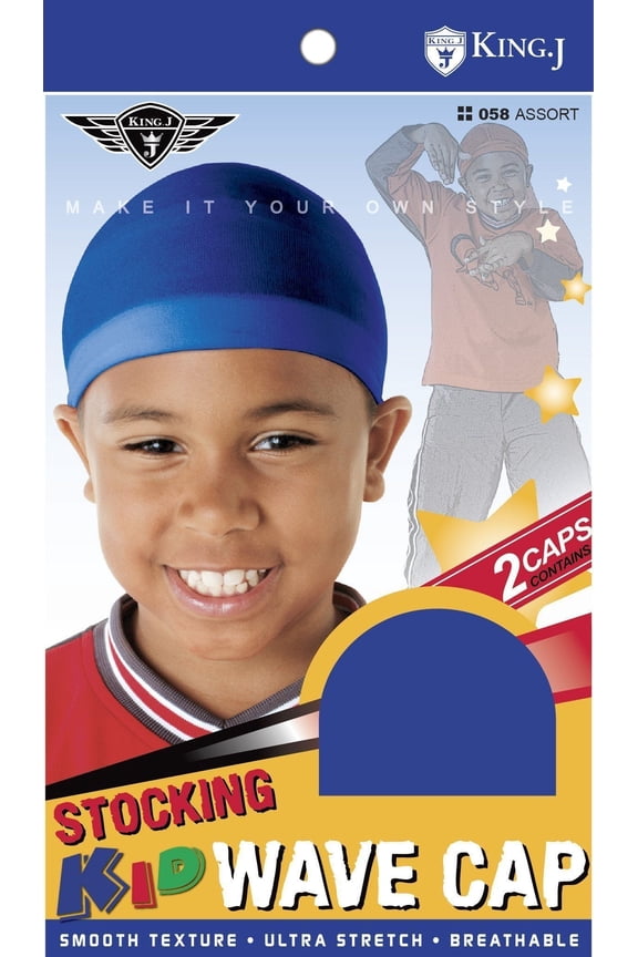 KING J KID STOCKING WAVE CAP ASST COLORS (2 CAPS) #58