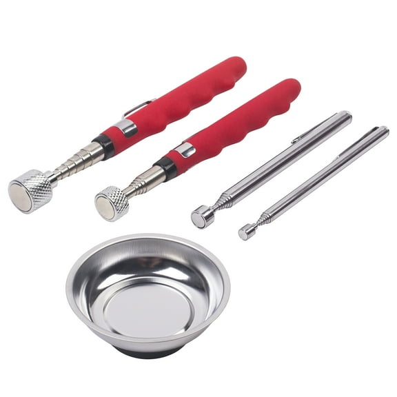 KING Magnetic Pick Up Tool and Parts Tray Set (5-Piece Set)