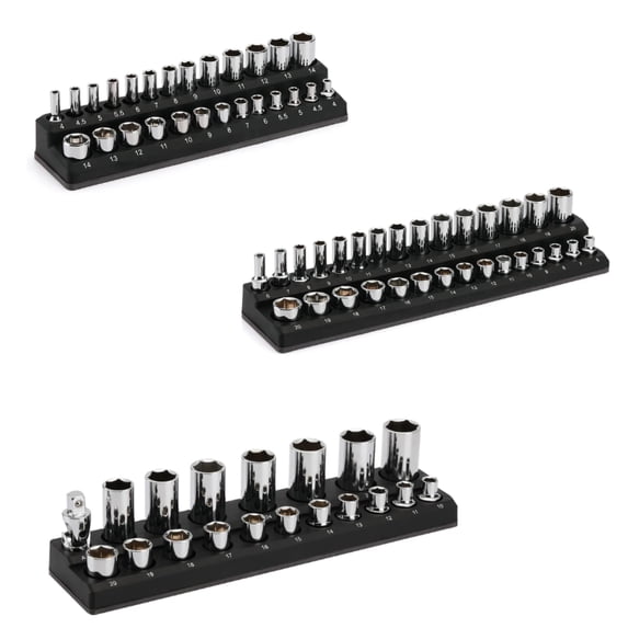 KING Magnetic Socket Holder Set METRIC, 1/4", 3/8", 1/2" (3-Piece Set)(NO SOCKETS INCLUDED)