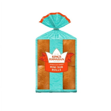 KING'S HAWAIIAN Original Hawaiian Sweet Mini Sub Rolls 6 Count 12 oz (Pack of 2)