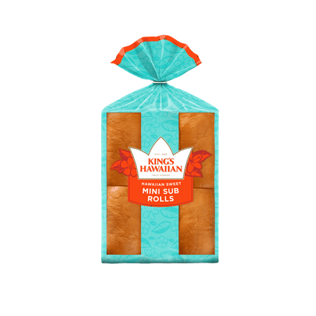 KING'S HAWAIIAN Original Hawaiian Sweet Mini Sub Rolls 6 Count 12 oz (Pack of 6)