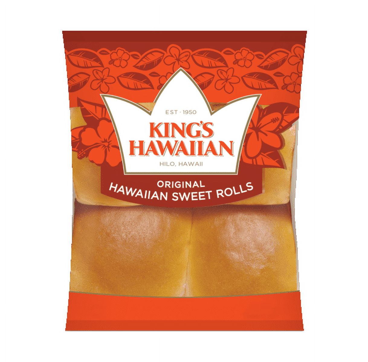 KING'S HAWAIIAN Original Hawaiian Sweet Rolls 4 Count, 4oz, Shelf-Stable