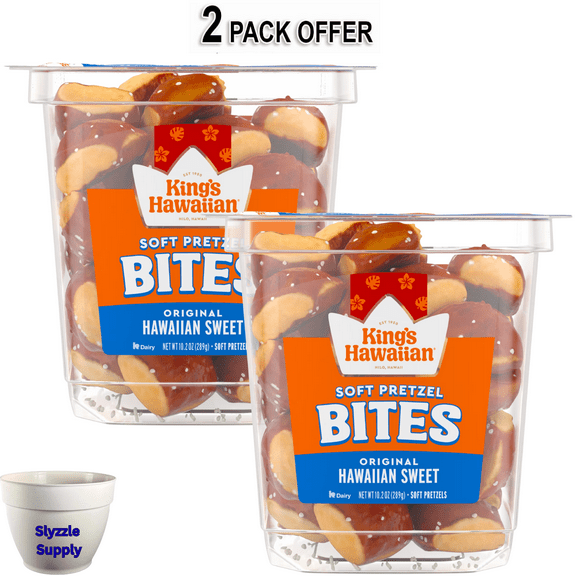 KINGS HAWAIIAN Original Hawaiian Sweet Soft Pretzel Bites 10.2 oz, Tub
