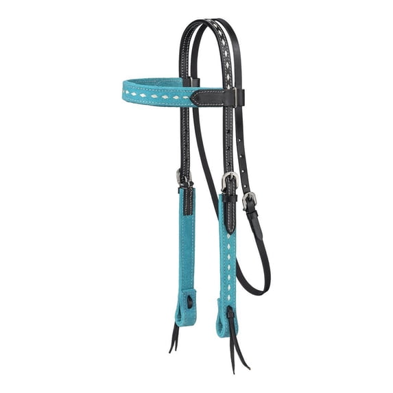 KING SERIES SUEDE BUCKSTITCH BROWBAND HE