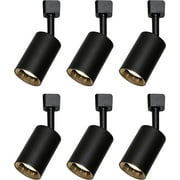KING SHA Black LED Track Lighting Heads with GU10 Bulbs- Dimmable,  CRI90+, 3000K,Anti-Glare,6 Pack