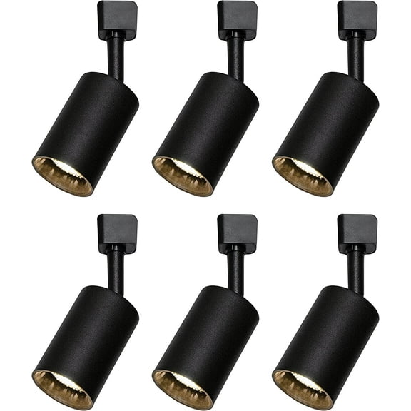 KING SHA Black LED Track Lighting Heads with GU10 Bulbs- Dimmable,  CRI90+, 3000K,Anti-Glare,6 Pack
