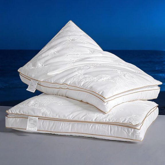 KING SILK  Silk Sleep Pillow, 100% Silk Top Layer with High-Resilience Polyester Base, Dual-Layer CloudSoft, Cotton Jacquard Cover, 18.9x29.1 Inches