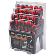 king screwdriver set w/stand, slotted, phillips, pozi, and star 26-pc set
