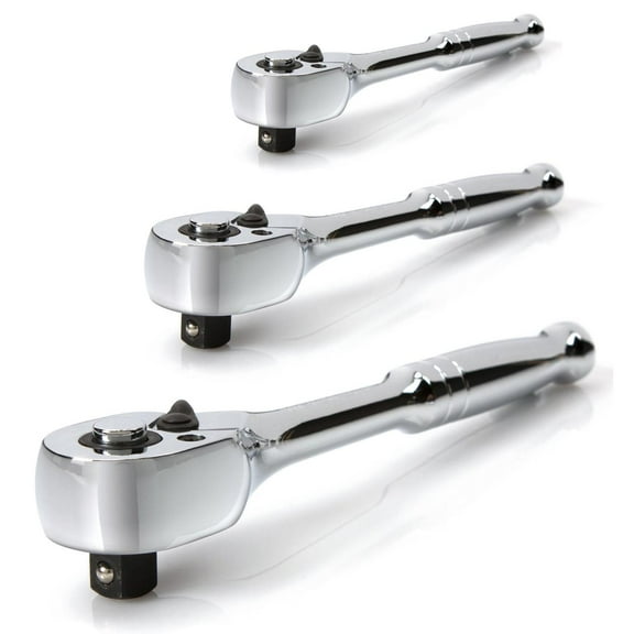 KING Socket Ratchet Handle Set, 72-Tooth, Pear Head (3-Piece Set)