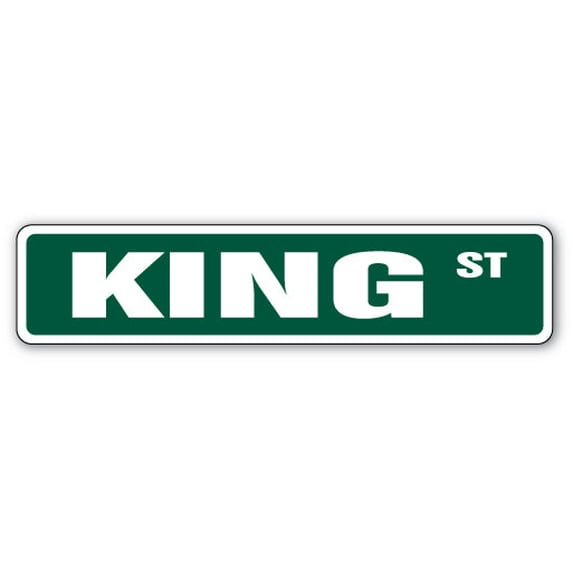KING Street Sign Childrens Name Room Sign | Indoor/Outdoor | 30" Wide