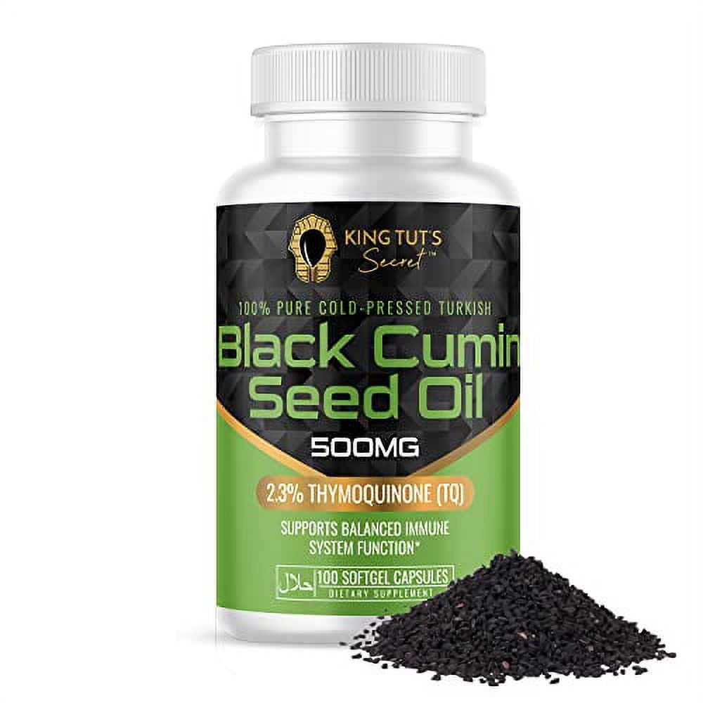 KING TUT'S SECRET Black Seed Capsules 500 mg 100 Softgels Nigella