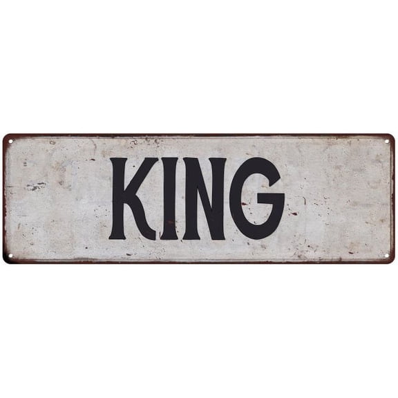 KING Vintage Look Gift Rustic Chic Metal Sign 6x18 206180036019