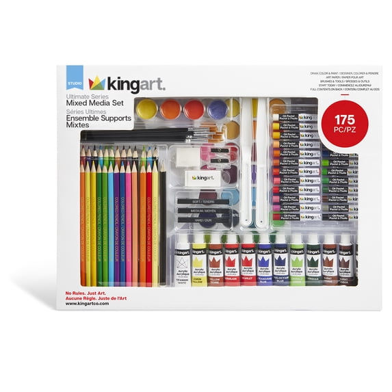 KINGART 175-Piece Mixed Media Art Set – Complete Drawing, Sketching & Painting Kit for Kids and Adults