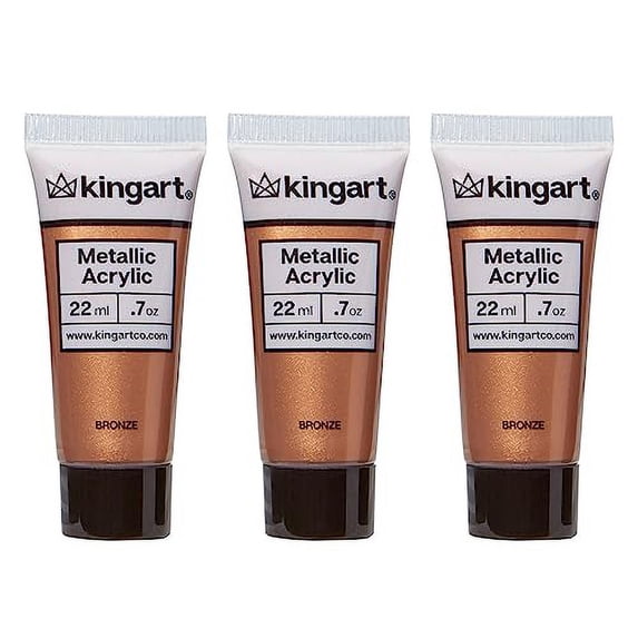 KINGART 3 PC. 22ml ACRYLIC PAINT - BRONZE