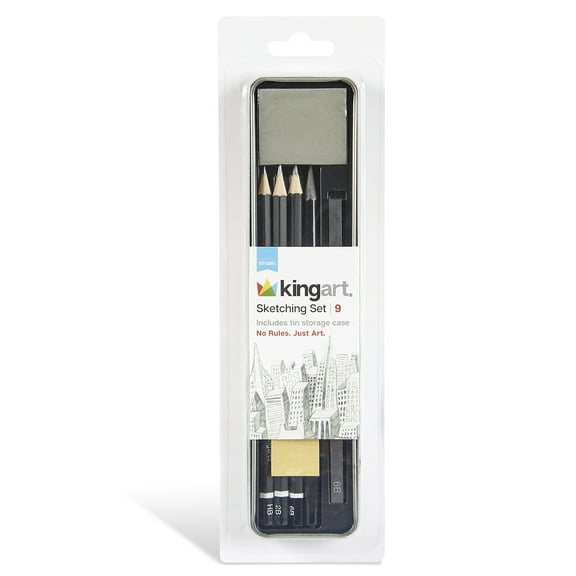 KINGART Sketching & Drawing Travel Set, 9 Pieces