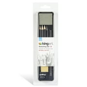 KINGART 9-Piece Sketching & Drawing Travel Set with Graphite Pencils for Artists