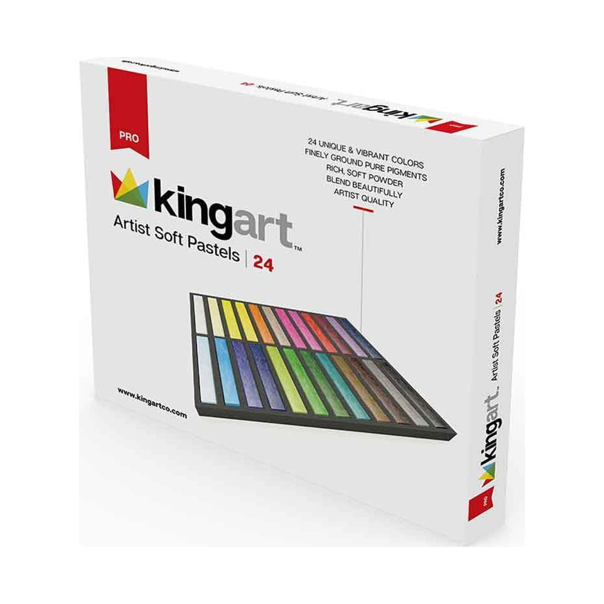 KINGART® PRO Artist Soft Pastels, Set of 24 Unique Colors
