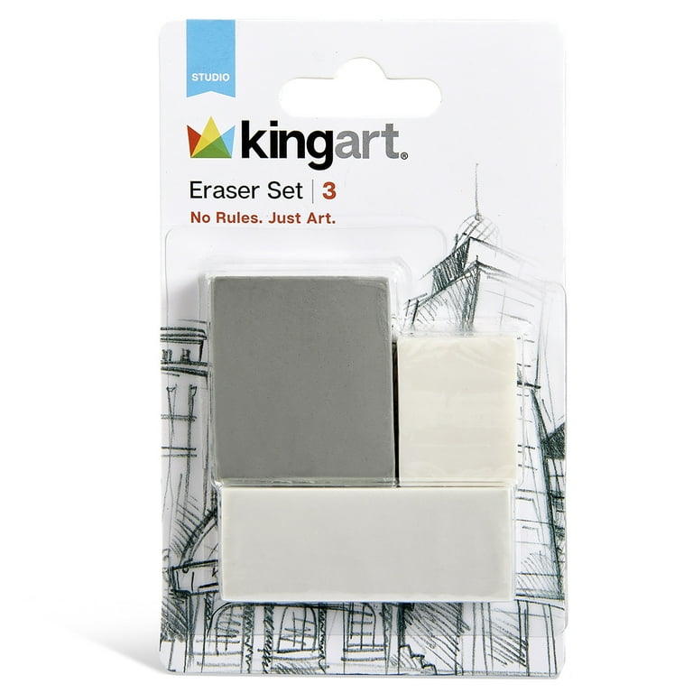 KINGART Assorted Erasers, Set of 3 - Walmart.com