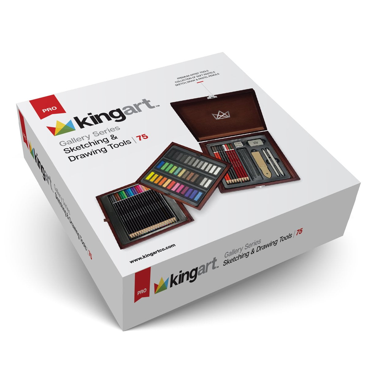 KINGART™ Gallery Series Pastel, Sketch & Draw Collection, Set of 74