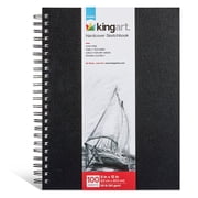 KINGART Hardcover Spiral Sketchbook, Acid Free, Perforated, 9  x 12  100-Sheets 60 lb 90 gsm
