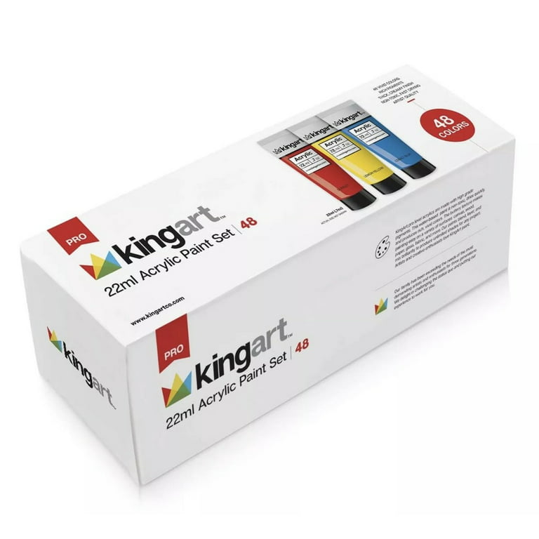 Kingart™ Pro Acrylic Paint 22ml 48 Vivid Rich Pigment Colors Tube Set