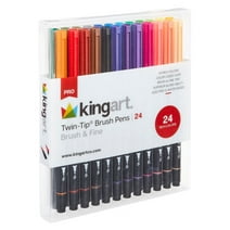 KINGART Pro, Twin-Tip Brush Pen Art Markers, Set of 24 Unique Colors