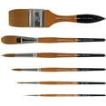 thumbnail image 1 of KINGART Radiant Series Premium Orange Golden Synthetic Brushes for Acrylic, Oil and Watercolor, Set of 6, All ages, 1 of 4