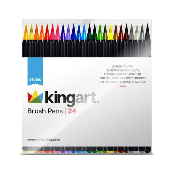 KINGART Real Brush Pens, Set of 24 Unique Colors