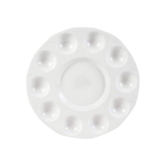 KINGART Round Plastic Palette Value Pack, 10-Well, Set of 12