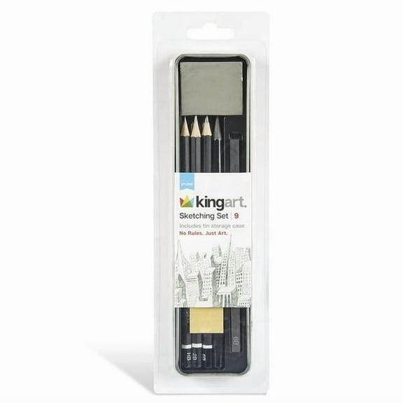 KINGART Sketching & Drawing Travel Set, 9 Pieces - 2 pack