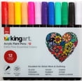 thumbnail image 1 of KINGART Studio Acrylic Paint Pens, Extra Fine Tip Size, Set of 12 Unique Colors, 1 of 6