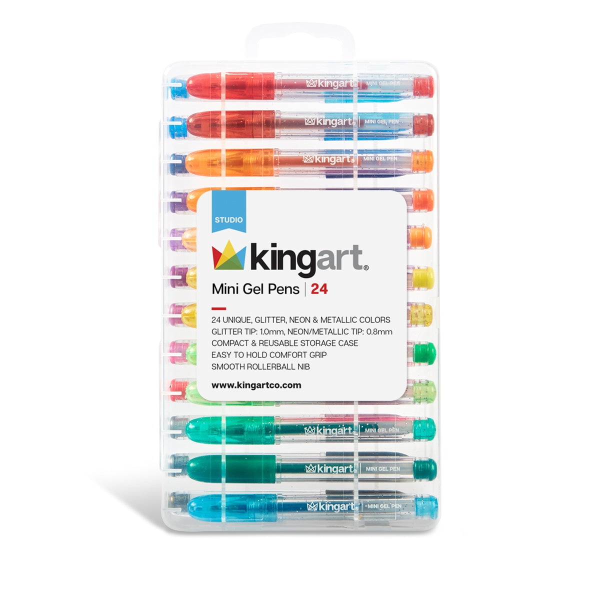 Kingart Fine Line Color Ink Pens, Set of 24 Unique Colors, Size 0.4 mm
