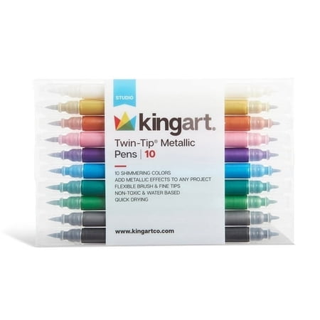 KINGART Twin-Tip Metallic Pens, 10 Count - pack of 4