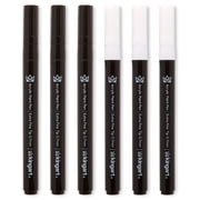 KINGART  PRO Extra Fine Point Acrylic Paint Pen Markers, Black & White, Set of 6 3 each