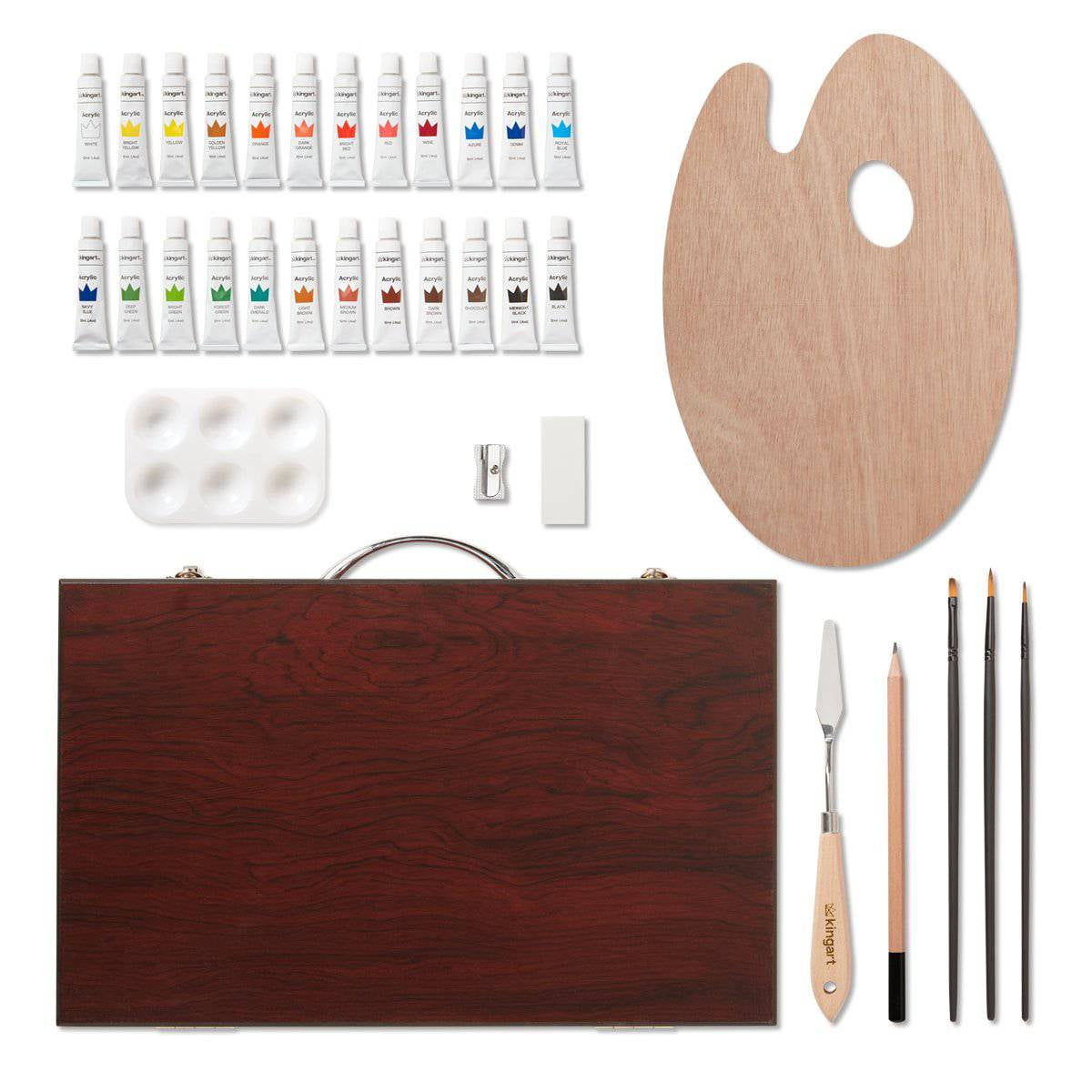 Kingart 24-Piece Acrylic Paint Table & Easel Set