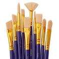 thumbnail image 1 of KINGART® Studio All-Purpose Art, Craft & Hobby Synthetic Bristle Paint Brushes, Set of 10, 1 of 5
