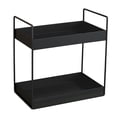 thumbnail image 1 of 2-Tier Standing Rack, KINGBERWI Bathroom Countertop Storage Shelf Cosmetic Organizer Holder Kitchen Spice Rack, Black, 1 of 7