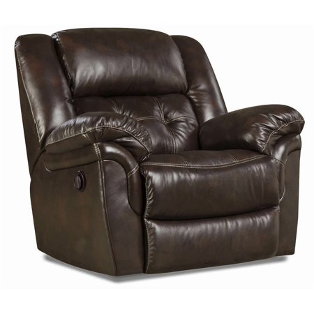 KINGCOMFORT King of Comfort Denver Power Recline, Rocker Recliner, Top Grain Cow Hide Leather, 350 Lbs Weight Capacity, 72" Extended Length, Suggested User Height 5'6" to 6'2" Free Curbside Delivery