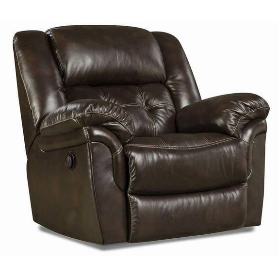 KINGCOMFORT King of Comfort Denver Power Recline, Rocker Recliner, Top Grain Cow Hide Leather, 350 Lbs Weight Capacity, 72" Extended Length, Suggested User Height 5'6" to 6'2" Free Curbside Delivery