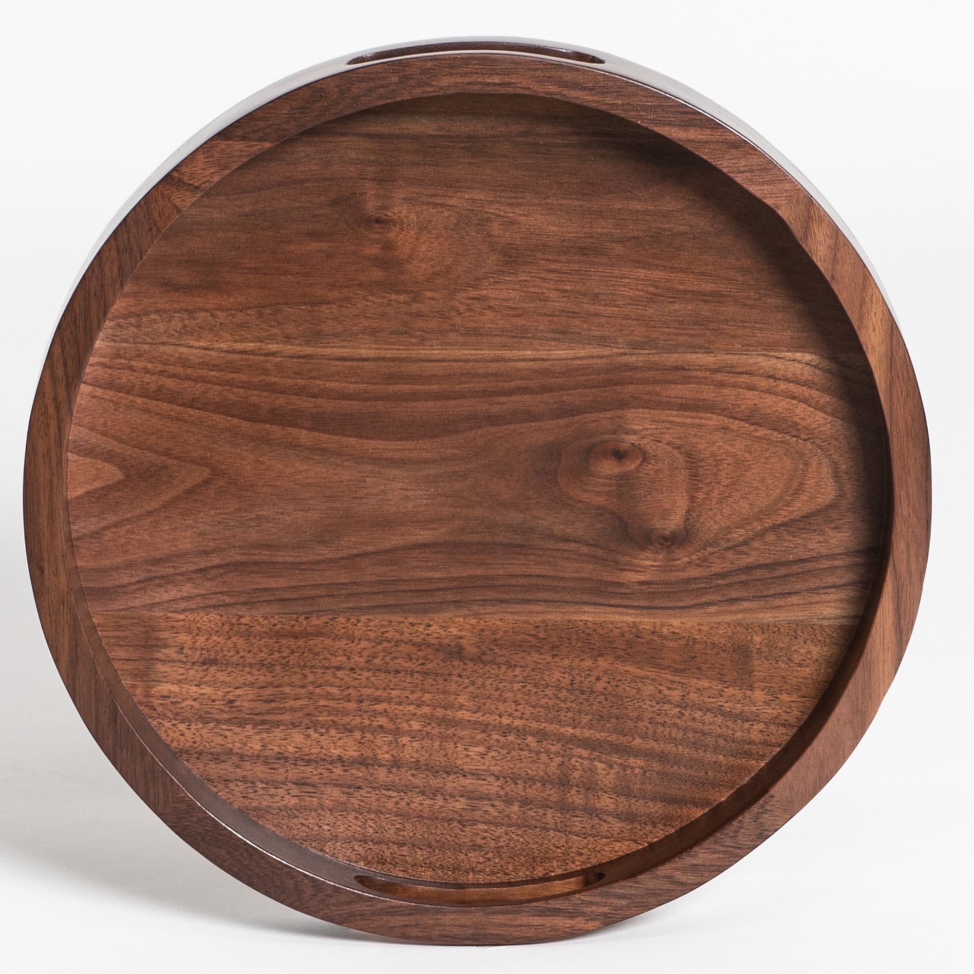 KINGCRAFT 13 x 13 inches Round Ottoman Table Tray Wooden Solid Circle ...