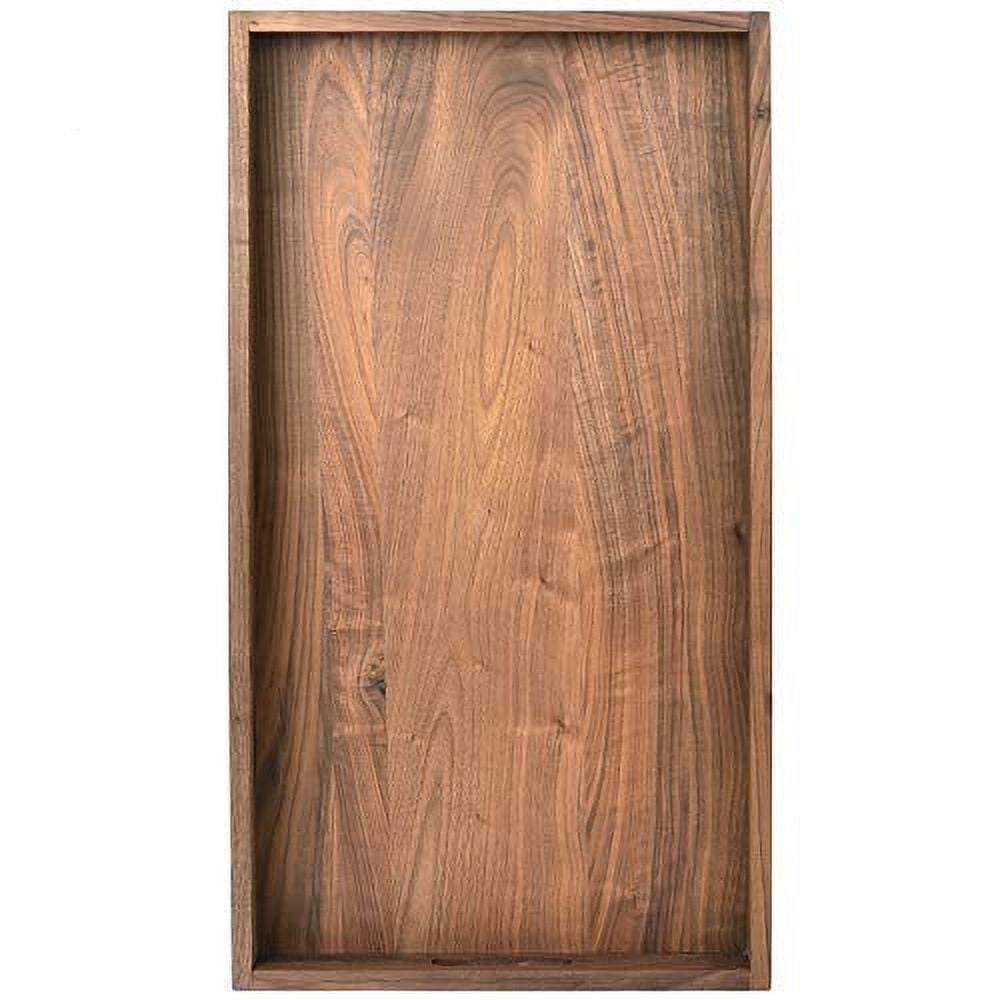 Handcrafted Black Walnut Rectangular Serving Tray with Handles