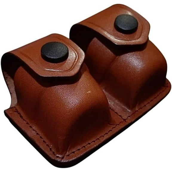 *KINGDOM HOLSTER* K003-5S Leather Double Speedloader Carrier/Case/Pouch with Belt Loop for 5 Shot Revolvers Handmade!