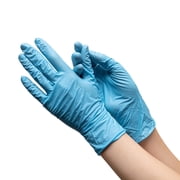 KINGFA Disposable Nitrile Gloves, Blue, Medium, Fingertip Textured, Latex-Free, 100 Count