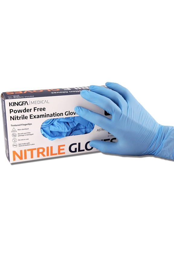 Unisex Nitrile Medical Exam Gloves, Disposable, Blue, L, 1000-Piece