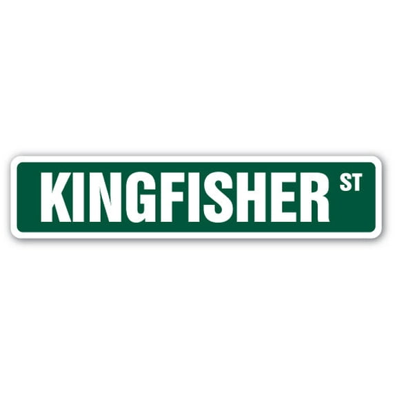 KINGFISHER Street Sign bright colorful birds feathers outdoor | Indoor/Outdoor |  30" Wide