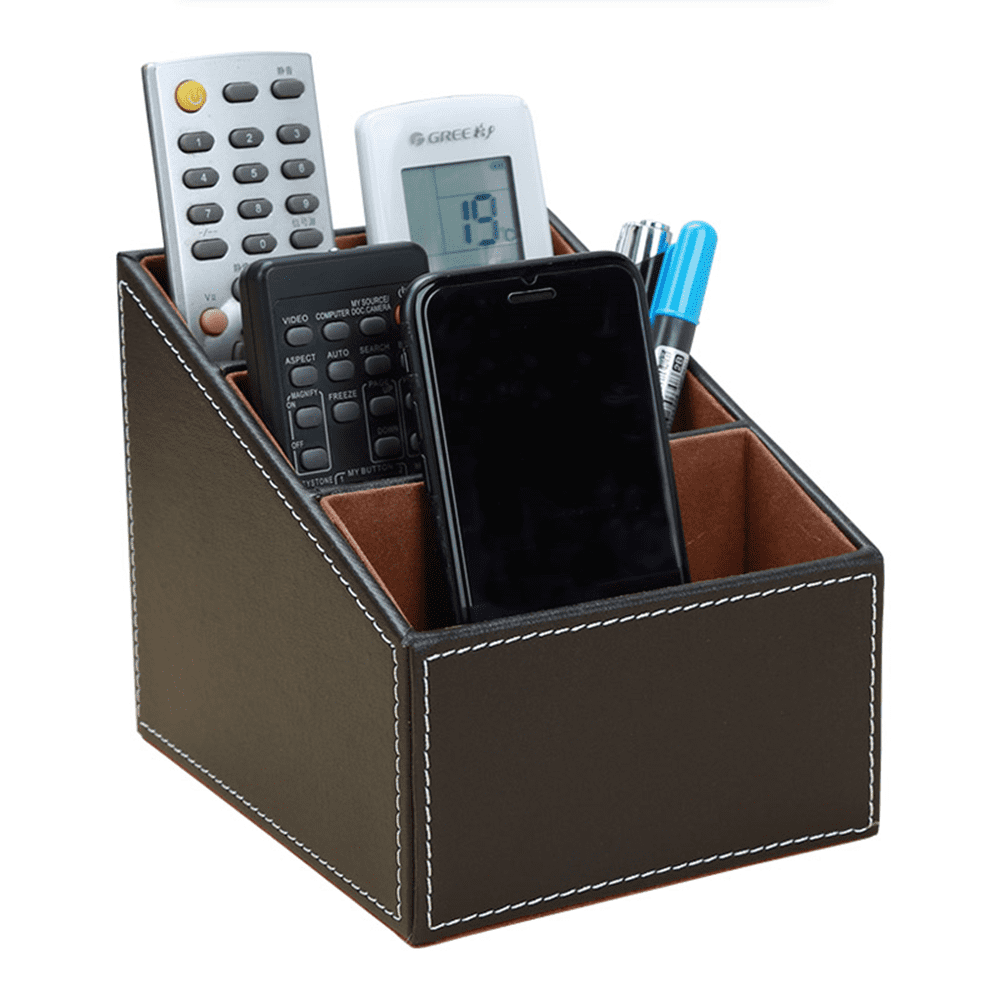 KINGFOM Remote Control Holder, Leather Remote Holder Remote Caddy ...
