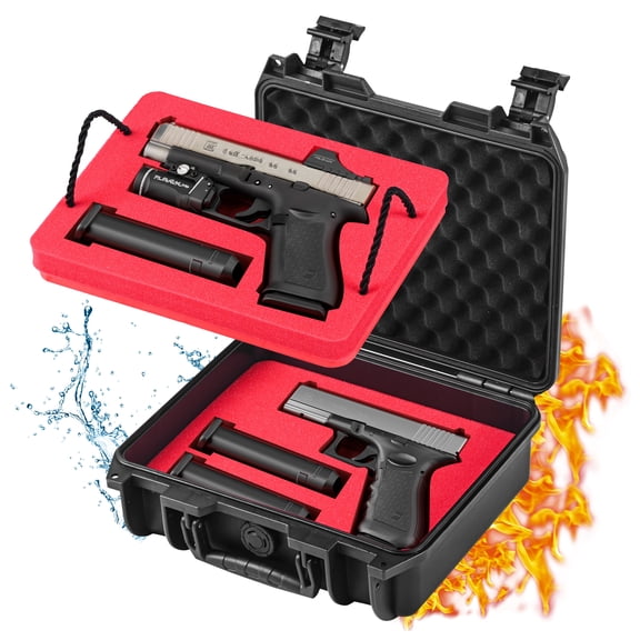 KINGHARDCASE V-0 Flame-Retardant Hard Case for Compact Equipment, Waterproof TSA-Compatible Dual-Layer DIY Foam Travel Storage, 11.14"x9.76"x4.29"