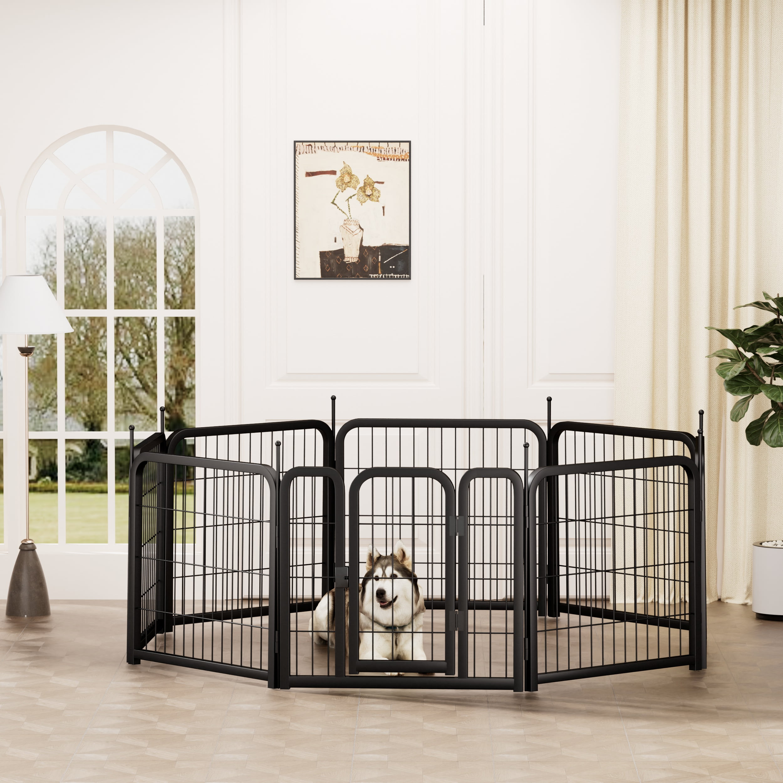 KINGHONG Dog Playpen, Dog Fence, Pet Pen for Small Dogs, Pet Exercise