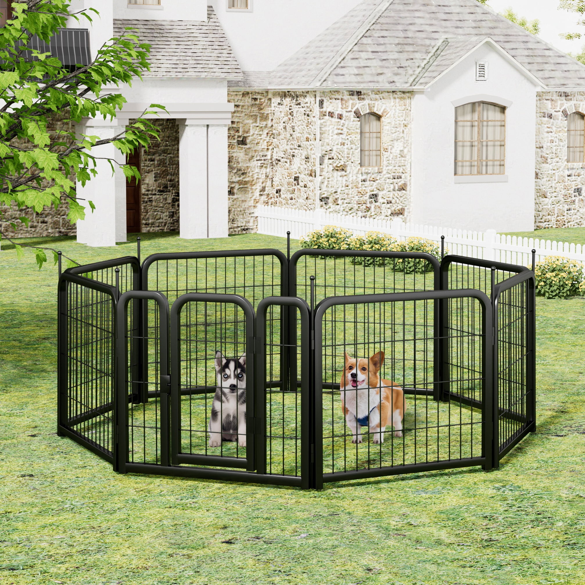 KINGHONG Dog Playpen, Dog Fence, Pet Pen for Small Dogs, Pet Exercise