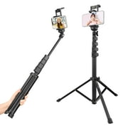 KINGJOY FL019S Multifunctional Heavy Duty Aluminum Alloy Tripod Photography Light Stand with 1/4 Inch Screw Hole Adjustable Height 5KG Load Capacity for Photo Taking Video Recording Live Str